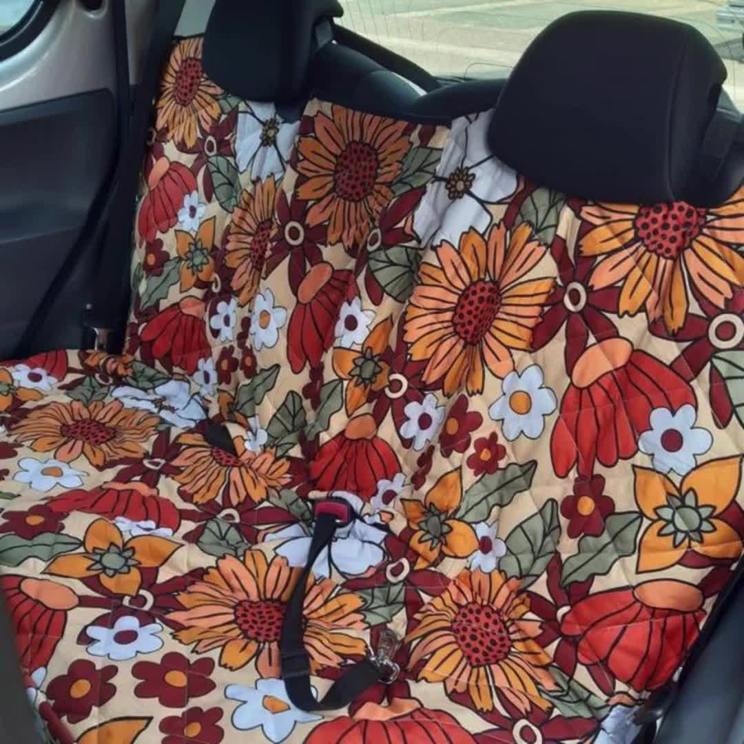 Green Abstract Floral Flowers orders Car Back Seat Pet Covers, Backseat Seat Covers, Seat Protector, Car Accessories, Abstract Art